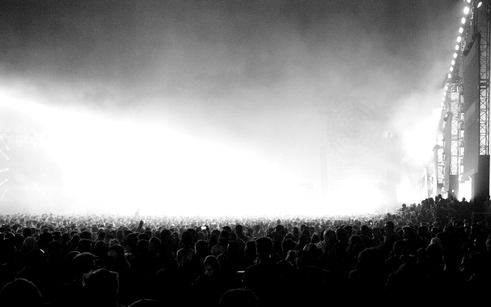 Full house seen from the back of the venue.